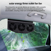 Triple Fan Solar Car Exhaust Fan - Auto Cooling Ventilation System