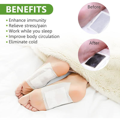 644 Kinoki Cleansing Detox Foot Pads Ginger  Salt Foot Patch -10pcs (Free Size White) - second image