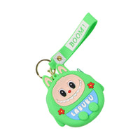 Cute Cartoon Character Coin Pouch With Keychain  Wrist Strap