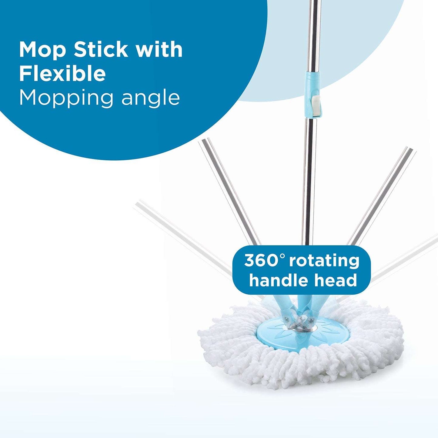 Rapid Steel Spinner Bucket Mop 360 Degree Self Spin Wringing With 2 Absorbers For Home And Office Floor Cleaning Mops Set - LootFaat