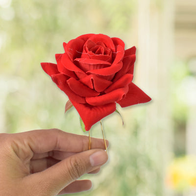 Hair Clip Red Rose Bridal Hair Pins Rose (12 Pcs Set) - second image