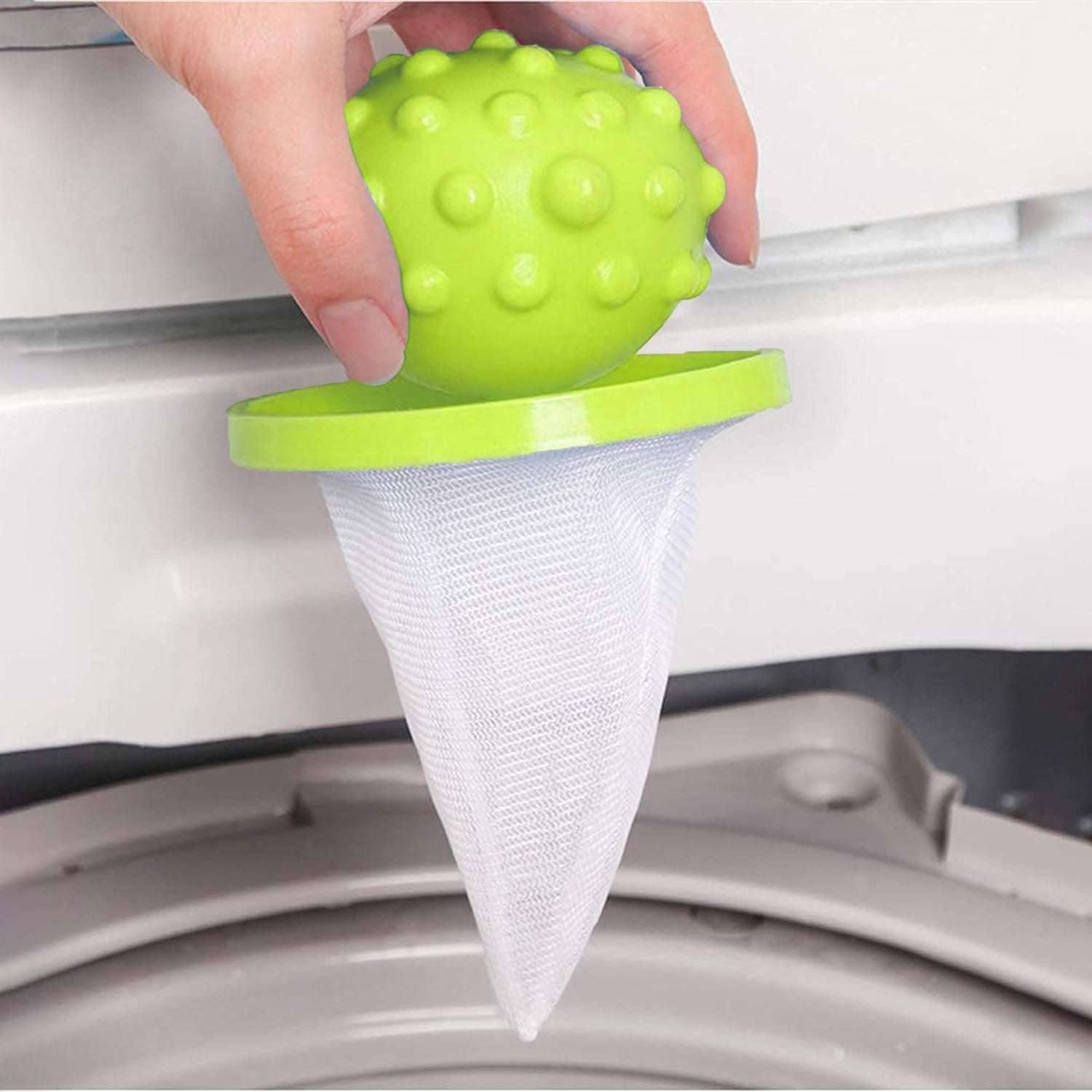 Reusable Washing Machine Floating Cylindrical Shape Lint Mesh Bag ( 1 Pc) - LootFaat
