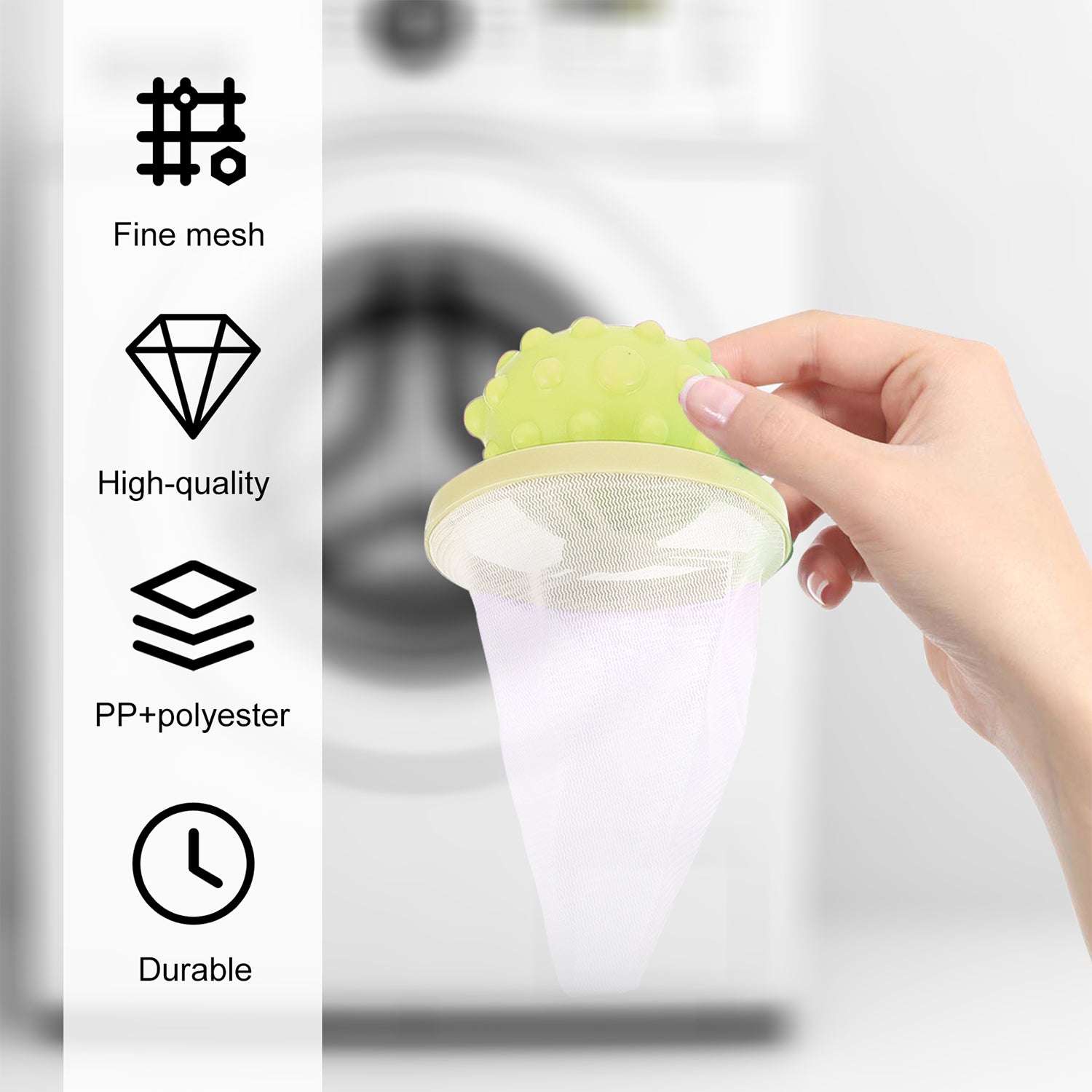 Reusable Washing Machine Floating Cylindrical Shape Lint Mesh Bag ( 1 Pc) - LootFaat