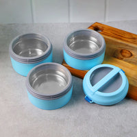 3 Layer Insulated Lunch Box Set With Handle  Strap - (Set)