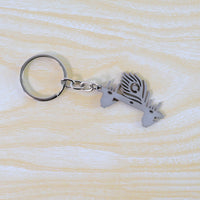 Krishna Flute  Peacock Feather Metal Keychain - (1 Pc)