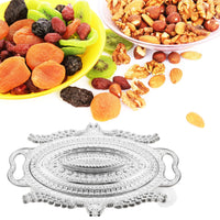Plastic Peacock Dry Fruit Silver Finish Serving Tray - LootFaat