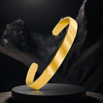 Elegant Gold Finish Open Cuff Bracelet Kada (1 Pc) - second image