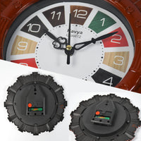 Wooden Look Designer Wall Clock Plastic Decorative Latest Wall Clock Battery Operated Round Easy To Read For Roomhomekitchenbedroomofficeschool - LootFaat