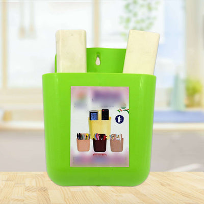 Multipurpose Wall Holder  Mobile Holder  Stationary Storage  Bathroom Accessories  Remote Holder  Makeup Brush Holder  Useful In Office Kitchen Drawing Room 2 Section Stand (1 Pc )
