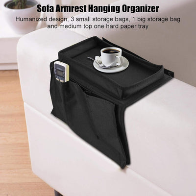 Sofa Arm Rest Hanging Storage Bag Storage Bag For Sofa Ideal For Sorting Magazines Ipad Books (Black) - second image