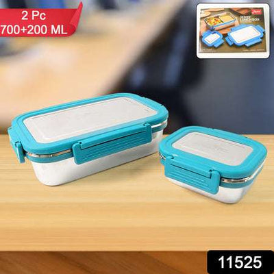 Apex Premium Stainless Steel Lunch Box - 700ml + 200ml (2-Piece Set)