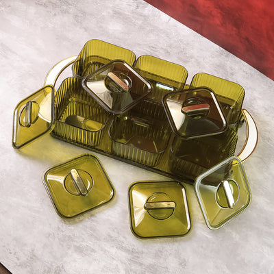 Liger Multipurpose Transparent Spice Jar Set With Tray And Lids 400ml Approx (6 Pc) - second image