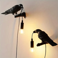 Crow Birds Table Lamps With Vintage Edison Bulb Bird Lamp (1 Set)