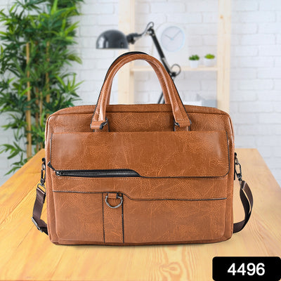 Premium Faux Leather Multipurpose Messenger Briefcase With Shoulder Strap (1 Pc) - second image