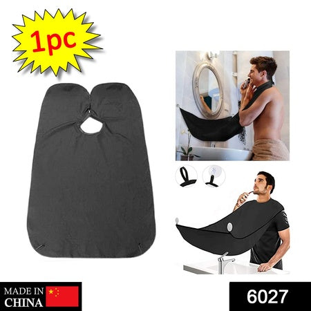 Beard Bib - Hair Clippings Catcher Apron for Men's Grooming (Black)