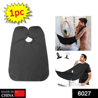 Beard Bib - Hair Clippings Catcher Apron for Men's Grooming (Black)