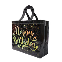 Birthday Gift Bag With Gold Shiny Stars Reusable Party Gift Bags (1 Pc) - LootFaat