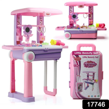 Big Beauty Set Suitcase On Wheel The Ultimate Beauty Set On Wheels For Girls Makeup Kit Is Easy To Clean  Use Portable Beauty Set With 25 Pieces For 3 Years Bis Approved. (Beauty Set Trolley) - LootFaat
