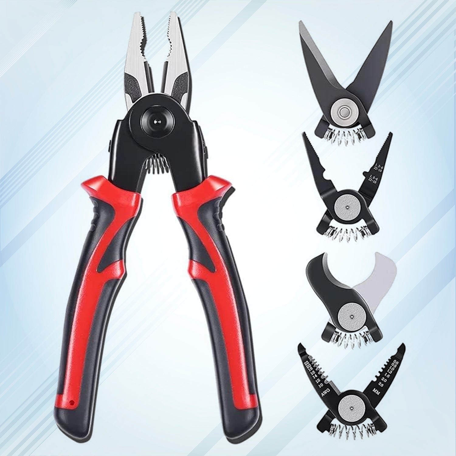 5 In 1 Wire Stripper Pliers Set Soft Grip Anti-slip Alloy Steel Cutting Gripping Stripping - LootFaat