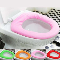 Bathroom Soft Thicker Warmer Stretchable Washable Cloth Toilet Seat Cover Pads (1pc) - LootFaat