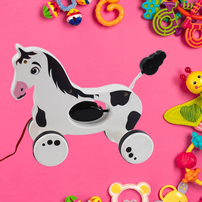 Pull Along Horse Toy for Toddlers - Developmental Walking Toy