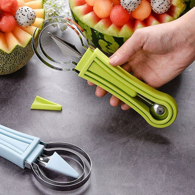 2606  4 In 1 Stainless Steel Melon Baller Seed Remover Sorbet Dessert Ball Spoon Fruit Digging Spoon Double Sided Fruit Scooper Watermelon Baller Scoop - second image
