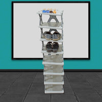 Smart Shoe Rack Shoes Stand Multifunctional Entryway Foldable  Collapsible Door Shoe Rack Free Standing Heavy Duty Plastic Shoe Shelf Storage Organizer Narrow Footwear Home (1 Pc 4 Layer 6 Layer 8 Layer) - LootFaat
