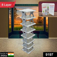 Smart Shoe Rack Shoes Stand Multifunctional Entryway Foldable  Collapsible Door Shoe Rack Free Standing Heavy Duty Plastic Shoe Shelf Storage Organizer Narrow Footwear Home (1 Pc 4 Layer 6 Layer 8 Layer) - LootFaat