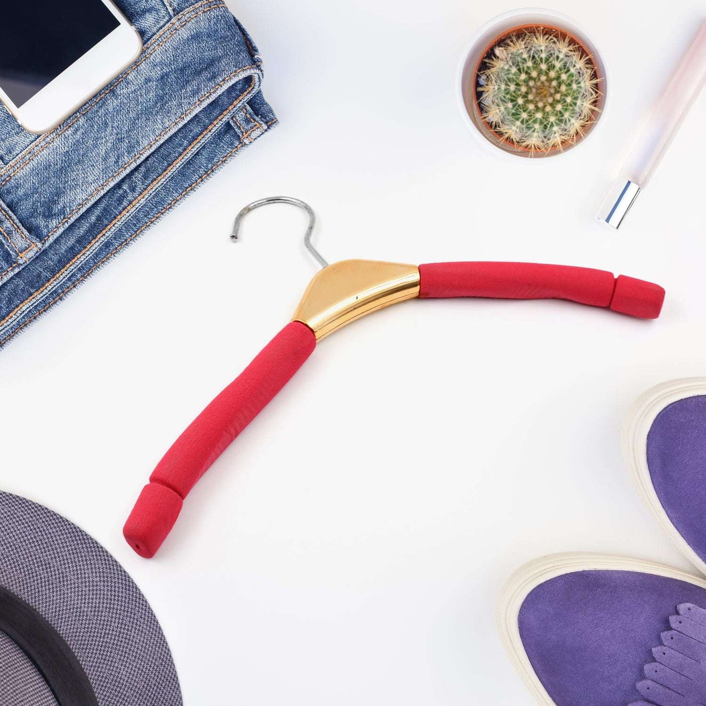 Solid Sponge Hanger Non-slip Hanger Home No Trace Clothes Hanging Pants Clip Clothing Store Hangersclothes Hanger For Closet Wedding Dress Women Men Children Clothing (1 Pc  Mix Color  B Grade) - LootFaat