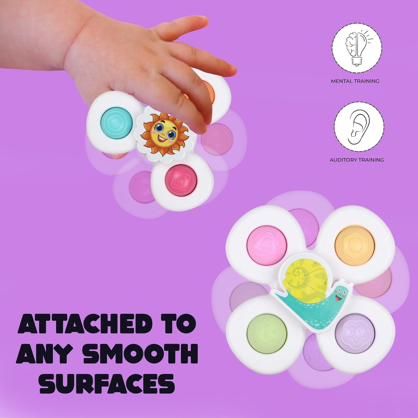 Portable White Baby Spinner Toy Set Toys - Premium Quality - Best Quality & Value