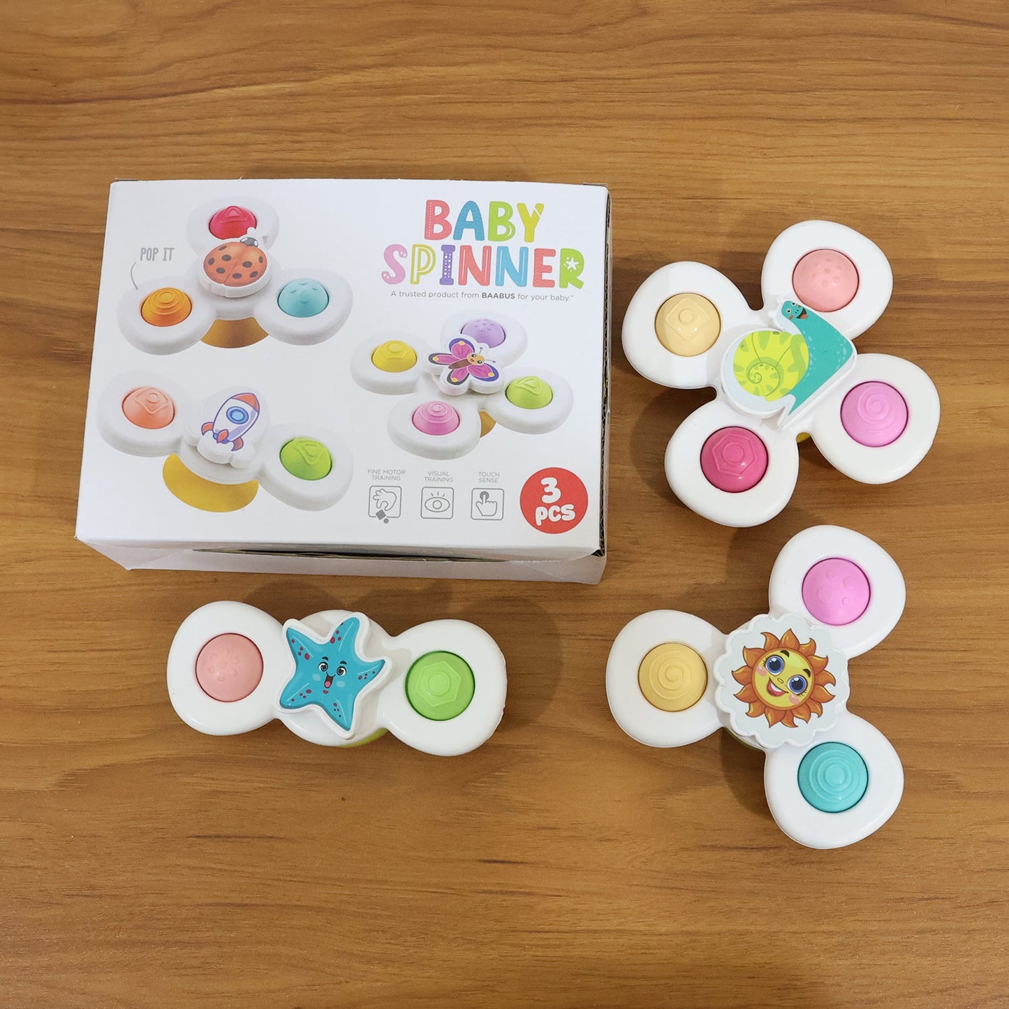 Portable White Baby Spinner Toy Set Toys - Premium Quality - Best Quality & Value