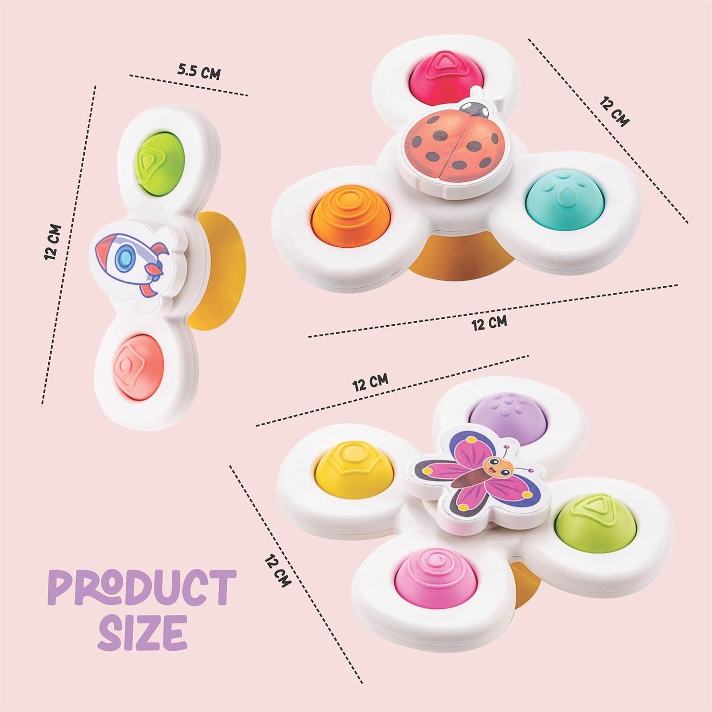 Portable White Baby Spinner Toy Set Toys - Premium Quality - Best Quality & Value