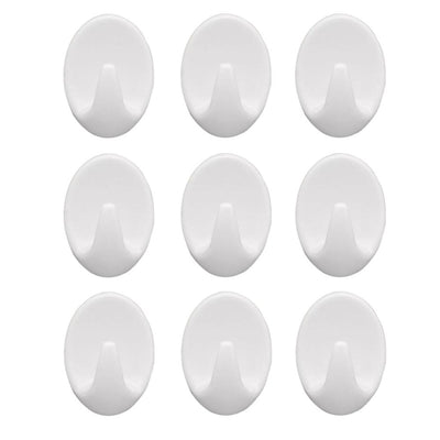 1544 Self Adhesive Plastic Wall Hook Set For Home Kitchen And Other Places (Pack Of 9)