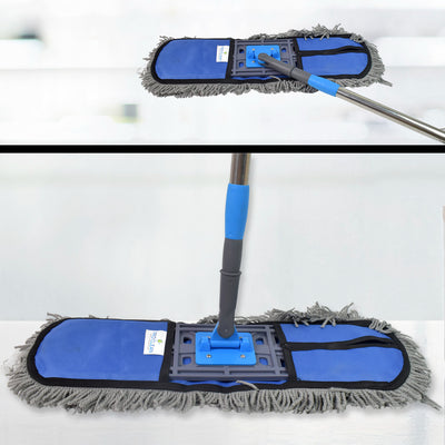 Wet And Dry Cotton Pad Floor Mop With Long Aluminium Handle (1 Pc  Large) - second image