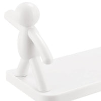 Self Adhesive Cute Floating Shelves Wall Shelf  Wall Mounted Organizer - Human Figurine  Brown Box - LootFaat