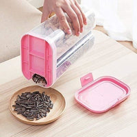 Plastic 2 Sections Air Tight Transparent Food Grain Cereal Storage Container (2 Ltr) - LootFaat