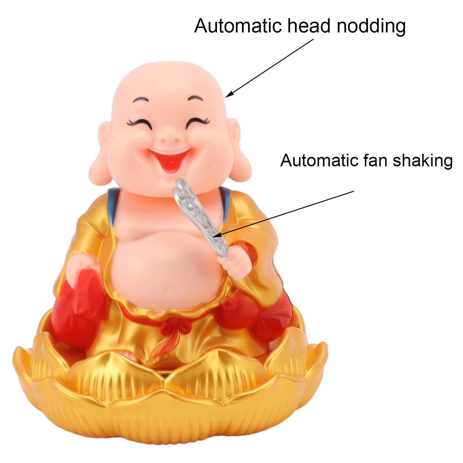Solar Power Moving Buddha Car Ornament (1 Pc) - LootFaat