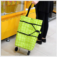 Folding Cart Bags Trolley Shopping Bag For Travel Luggage - LootFaat