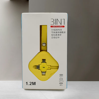 3 In 1 Charger Cable Retractable Type Compatible With Smartphones (1 Pc) - second image