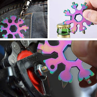 Durable  Portable 18 In 1 Snowflake Multi-tool Snowflake Bottle Opener Flat Phillips Screwdriver Kit Wrench - LootFaat