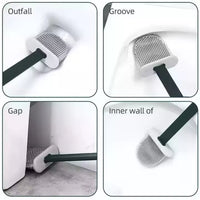 Portable Silicone Toilet Brush With Holder Flex Toilet Brush - Wall Mounted Anti-drip Set Toilet Cleaner Brush  Non-slip Long Handle Toilet Brush Pack Of 1 - LootFaat