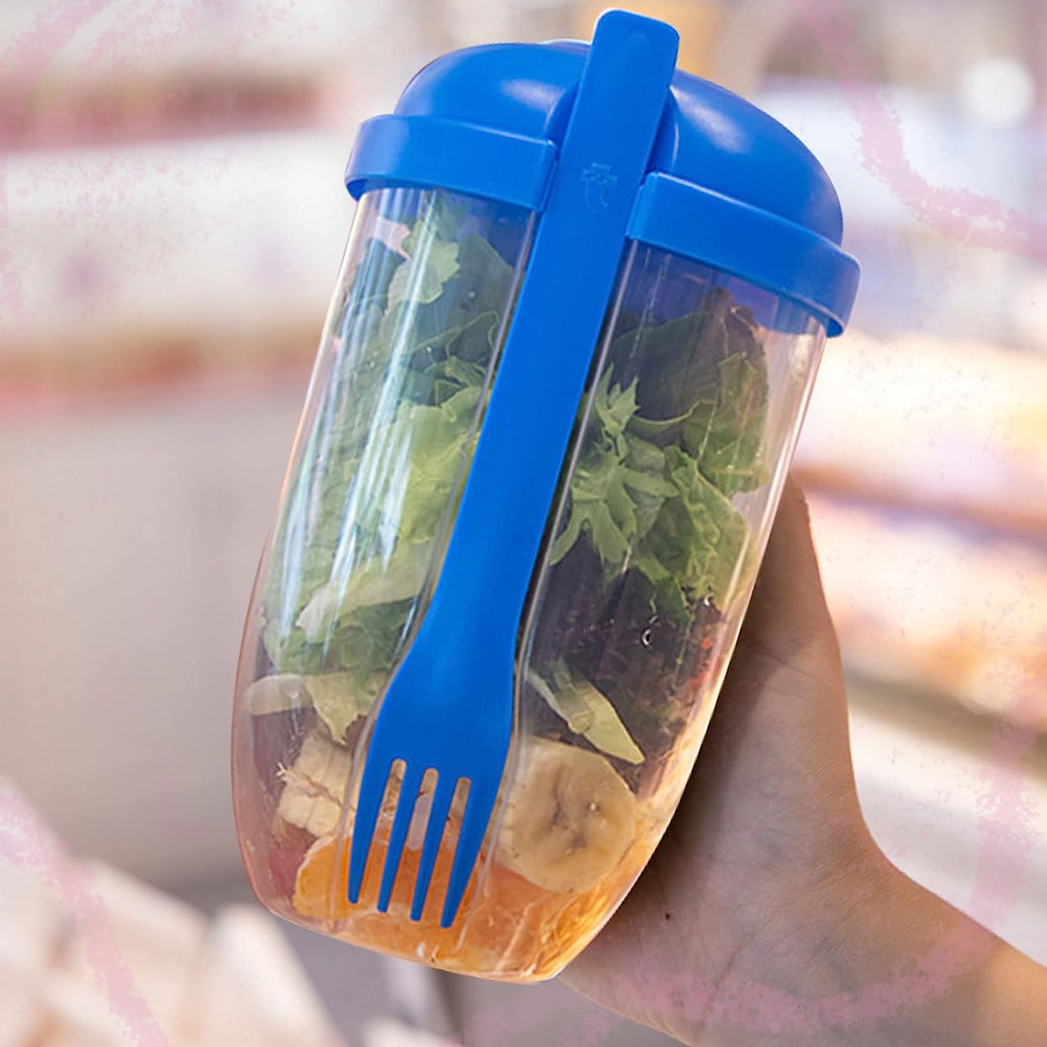 Fruit And Vegetable Salad Cups Easy Clean Salad Mixing Cup For Business People For Business Travel (1pc) - LootFaat