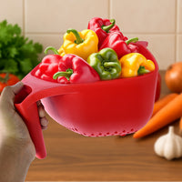 Apex Multi-functional Plastic Strainer Bowl With Ergonomic Handle (1 Pc)