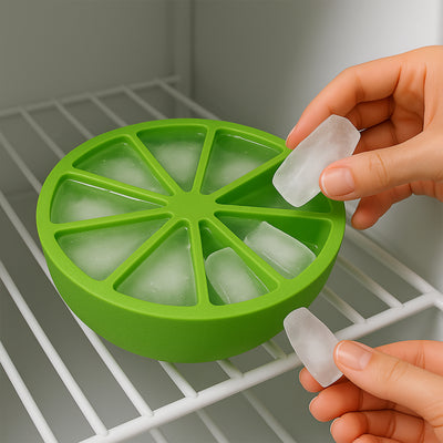 Lemon Shape Flexible Silicone Ice Cube Tray  8-slot Round Ice Mold (1 Pc) - second image