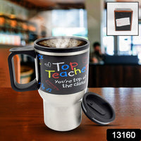 Stainless Steel Vacuum Glass Insulated Glass Coffee Cups Double Walled Travel Mug Car Coffee Mug (With Lid  Handle) - LootFaat