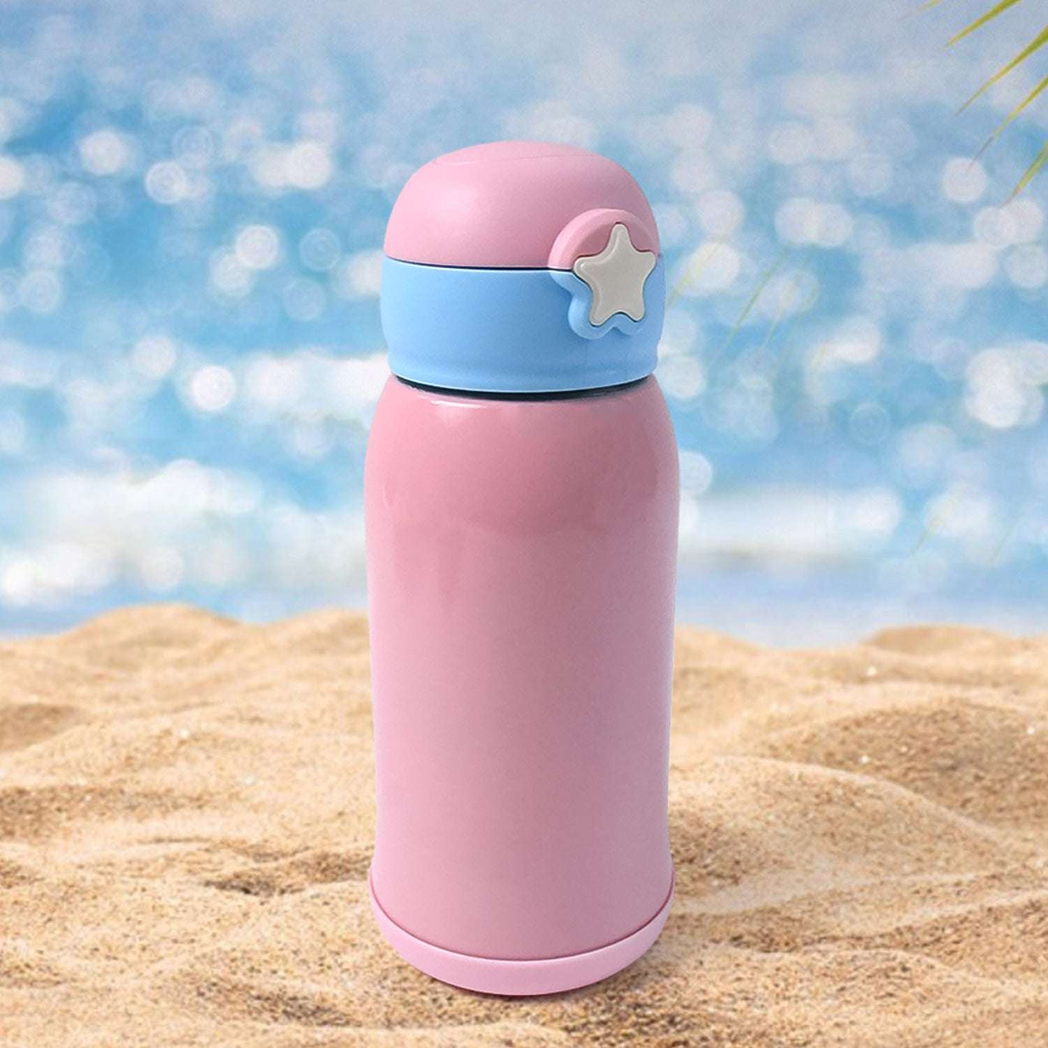 Thermos Steel Double Wall Vacuum Bottle With Cover  Strap 600ml Approx - LootFaat