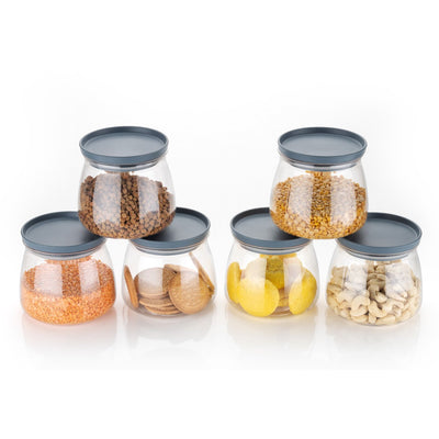 Matka Shaped Jar With Air Tight  Leak Proof Lid (Multicolour) (Set Of 6) (900ml) - second image
