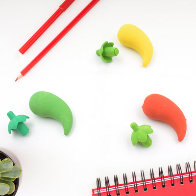Chili Pepper Erasers - 3D Mini Novelty Eraser Set for Kids - second image