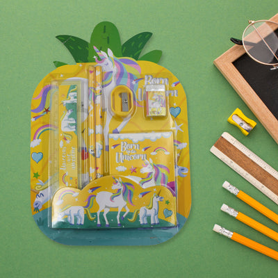 4599   6 Pc Set Stationary Set Including Pencil Ruler Rubber Pencil Sharpener  School Office Product Gift - second image