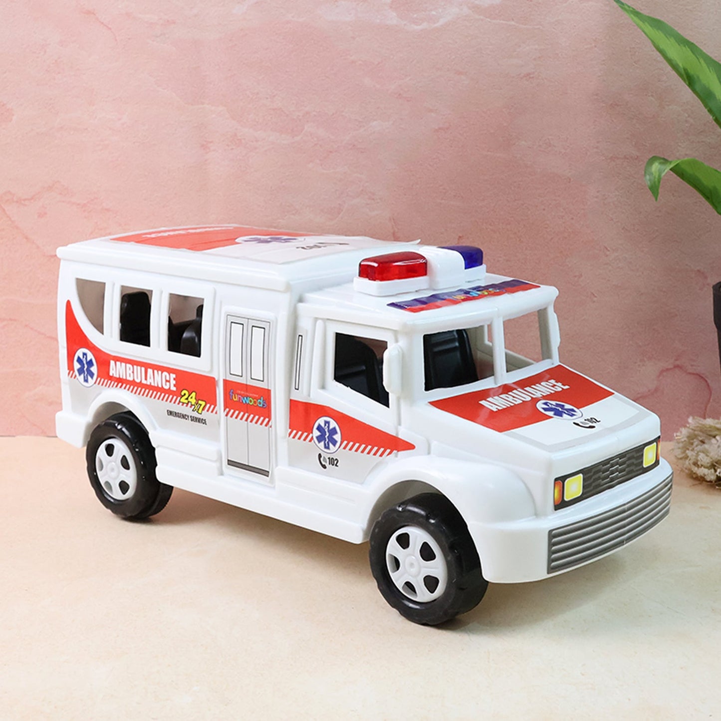 Premium Funwoods Friction Powered Ambulance Toys - Premium Quality - Best Quality & Value